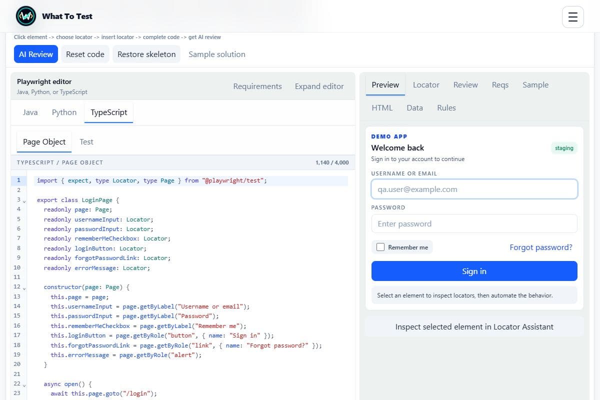Optional AI review: AI Review entry point and access state. No AI request was sent or result fabricated.