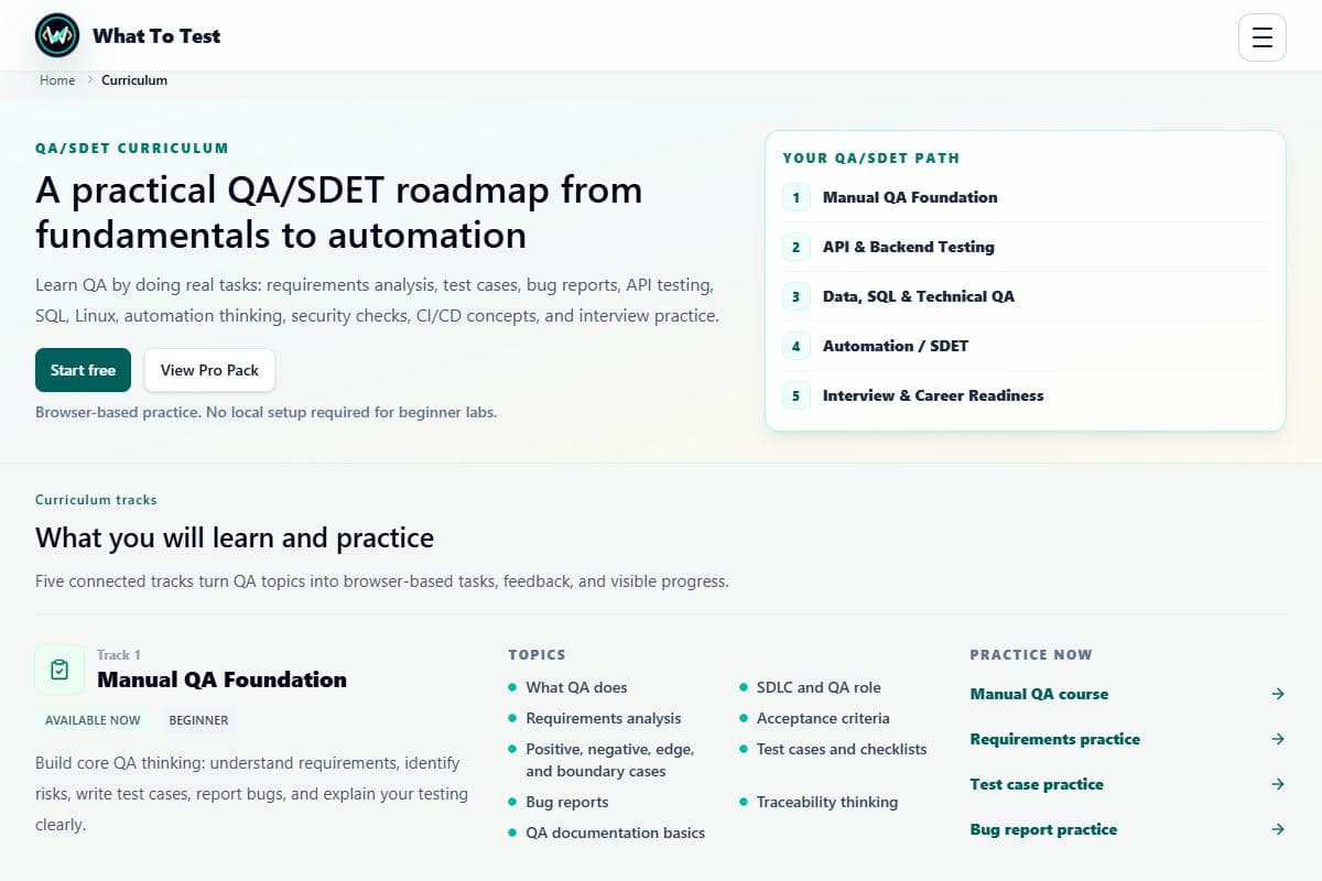Curriculum and learning paths: Curriculum tracks and the learning path overview.