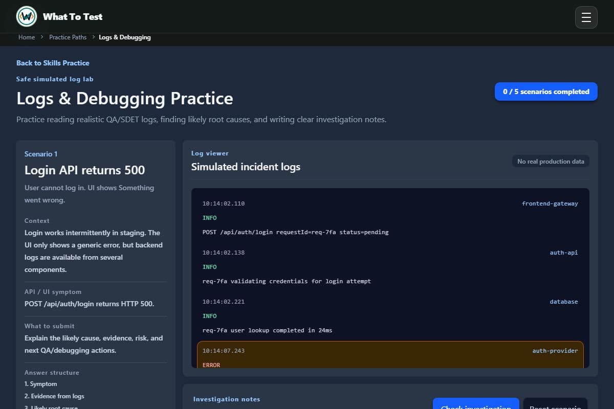 Logs and debugging: Correlated incident logs and investigation context.