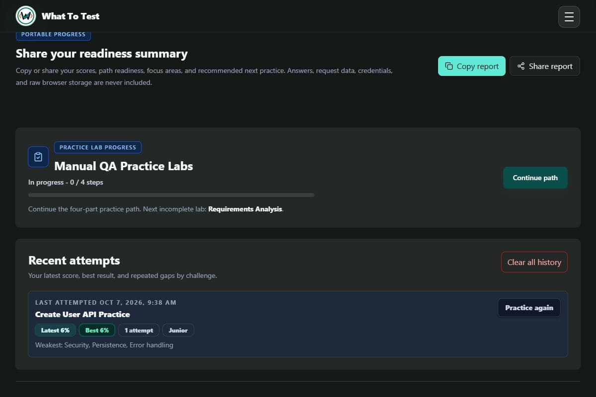 Readiness report and portfolio: Readiness summary controls. Nothing has been shared or sent.